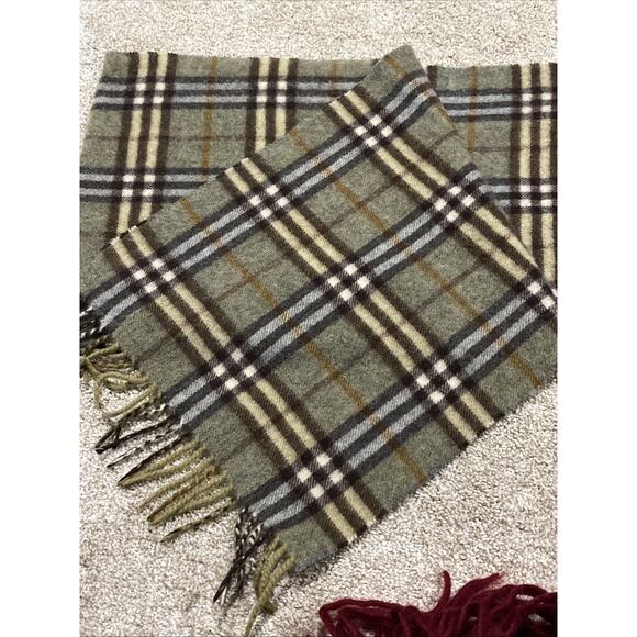 Burberry Of London 100% Cashmere Scarf Authentic Nova Check Fringe Unisex VTG - Picture 6 of 8